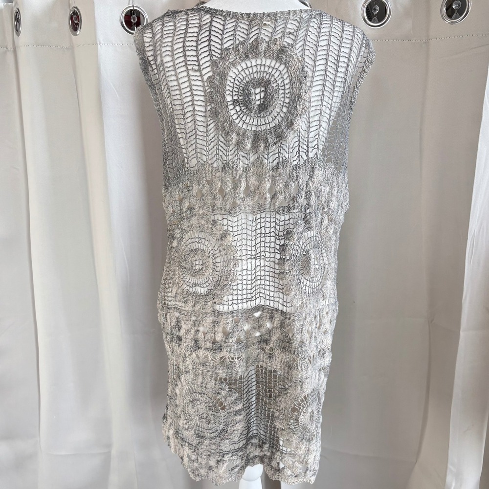 Oddy Womens Vest One Size Cardigan Crochet Lace Longline Coastal Festival 20274